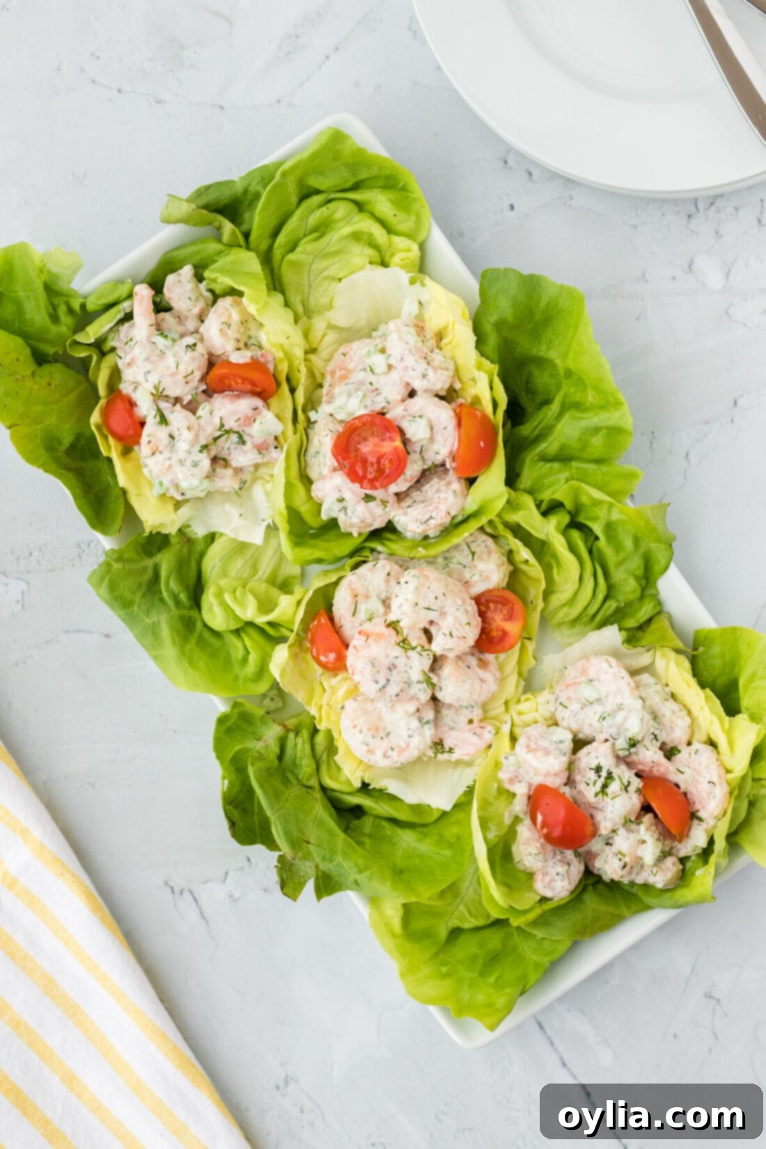 Shrimp Salad on lettuce leaves