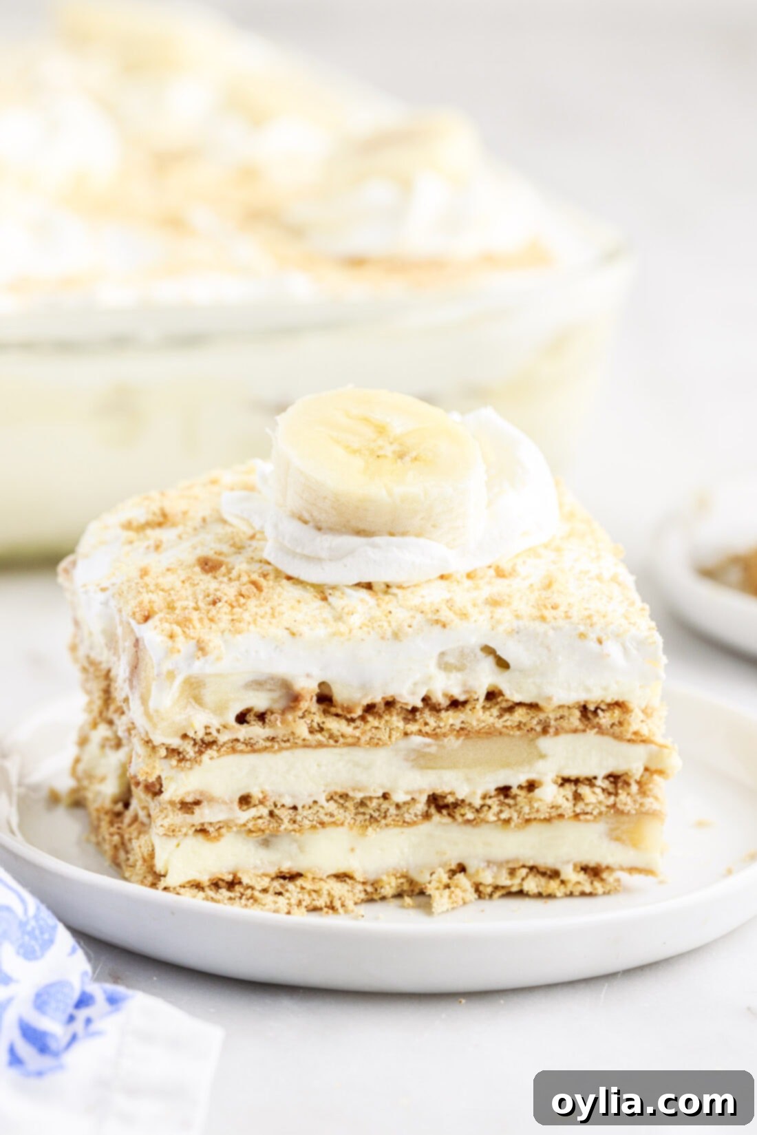 slice of Banana Cream Pie Icebox Cake