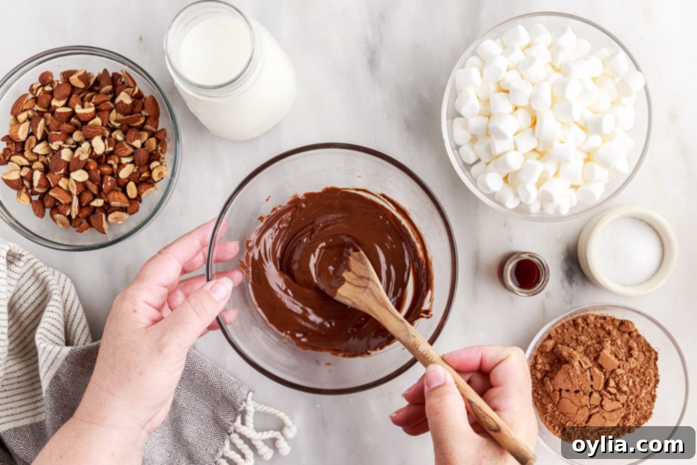 melted chocolate in a bowl