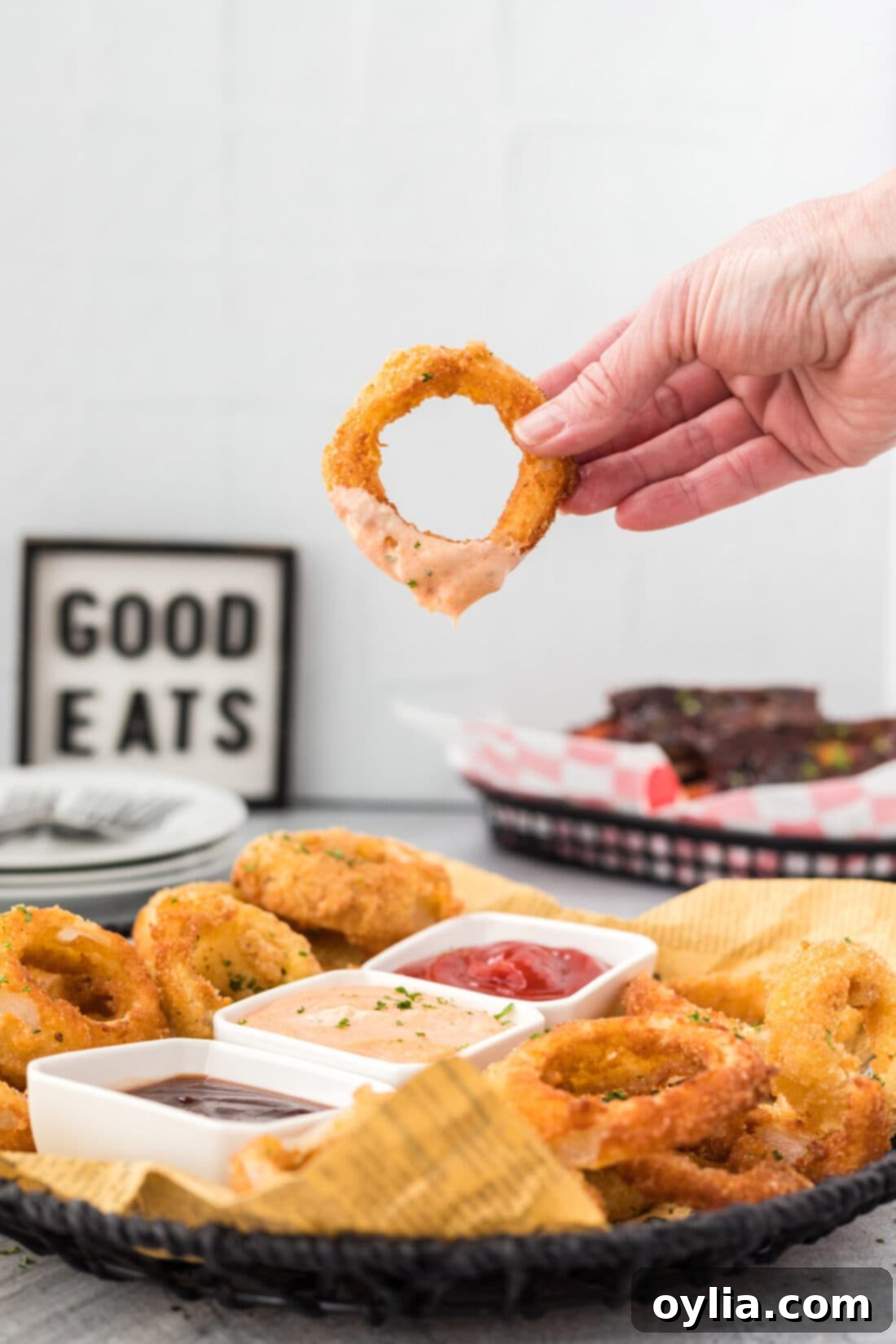 dipping an Onion Ring