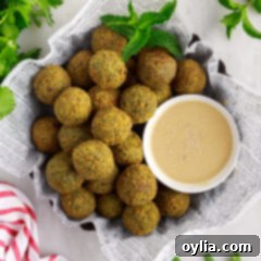Crispy Falafel balls plated, ready to be enjoyed.
