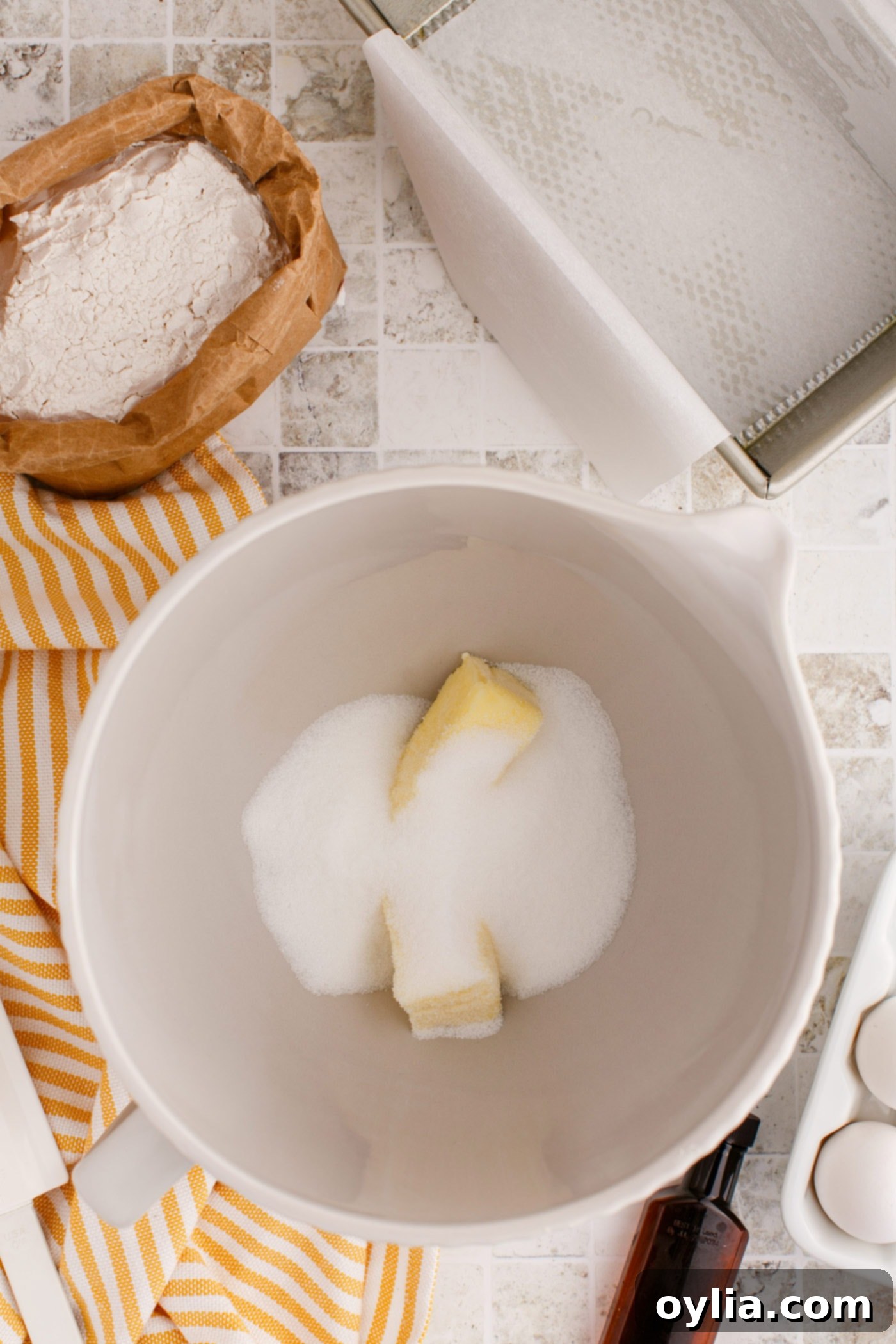 butter and sugar in a bowl