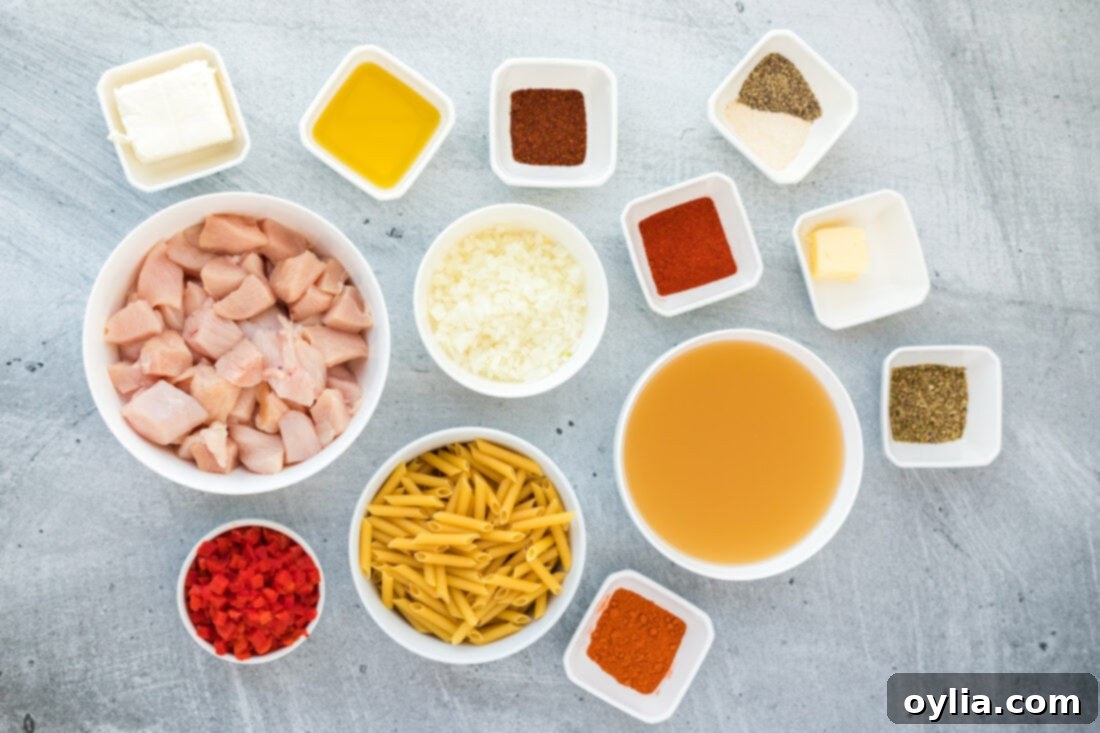 Cajun Chicken Pasta ingredients