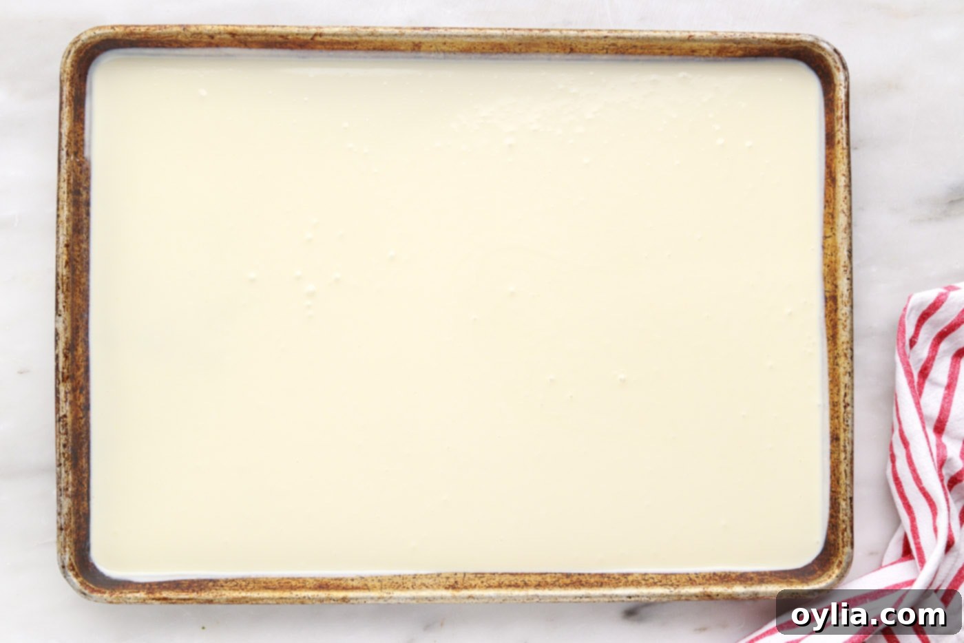 rolled ice cream on a baking sheet