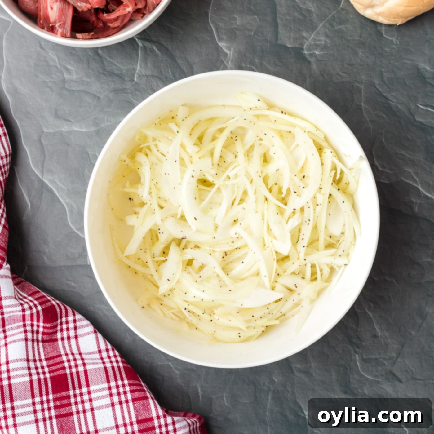 julienned onions