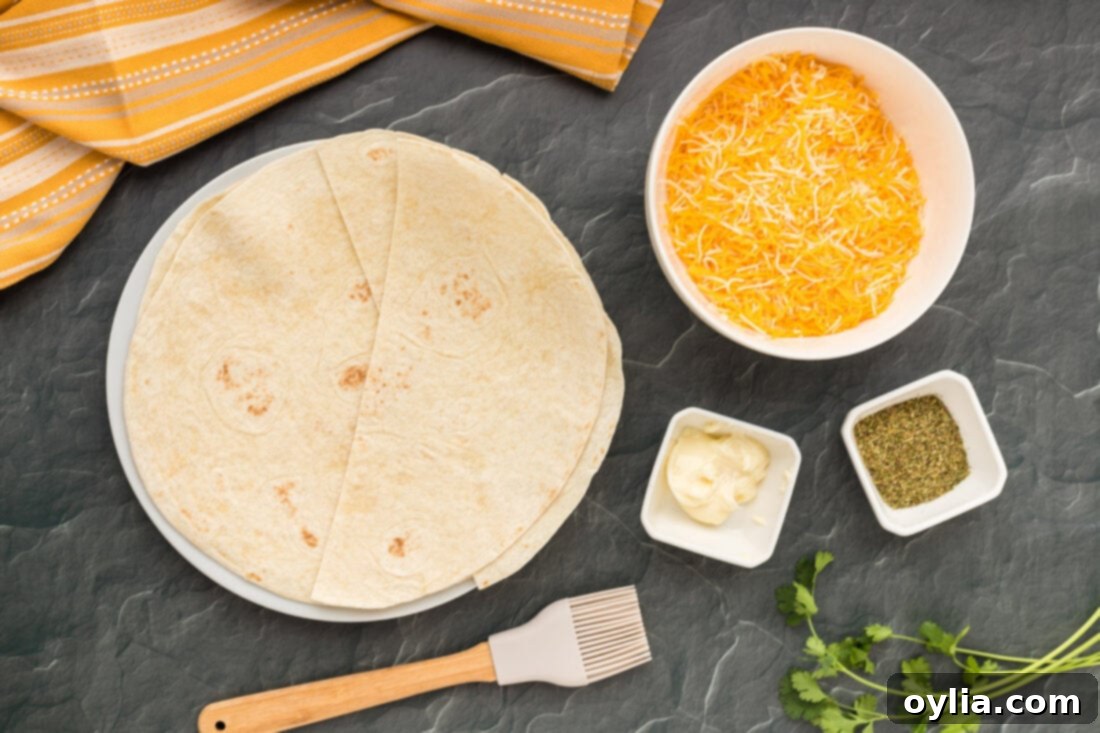 ingredients to make Quesadillas