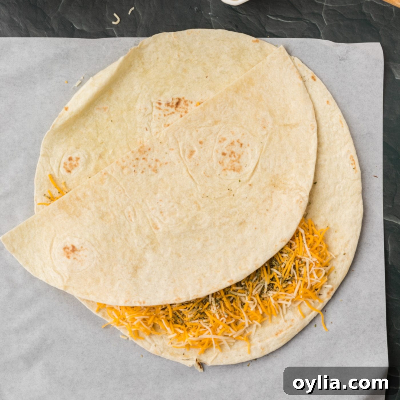 cheese quesadilla folded over