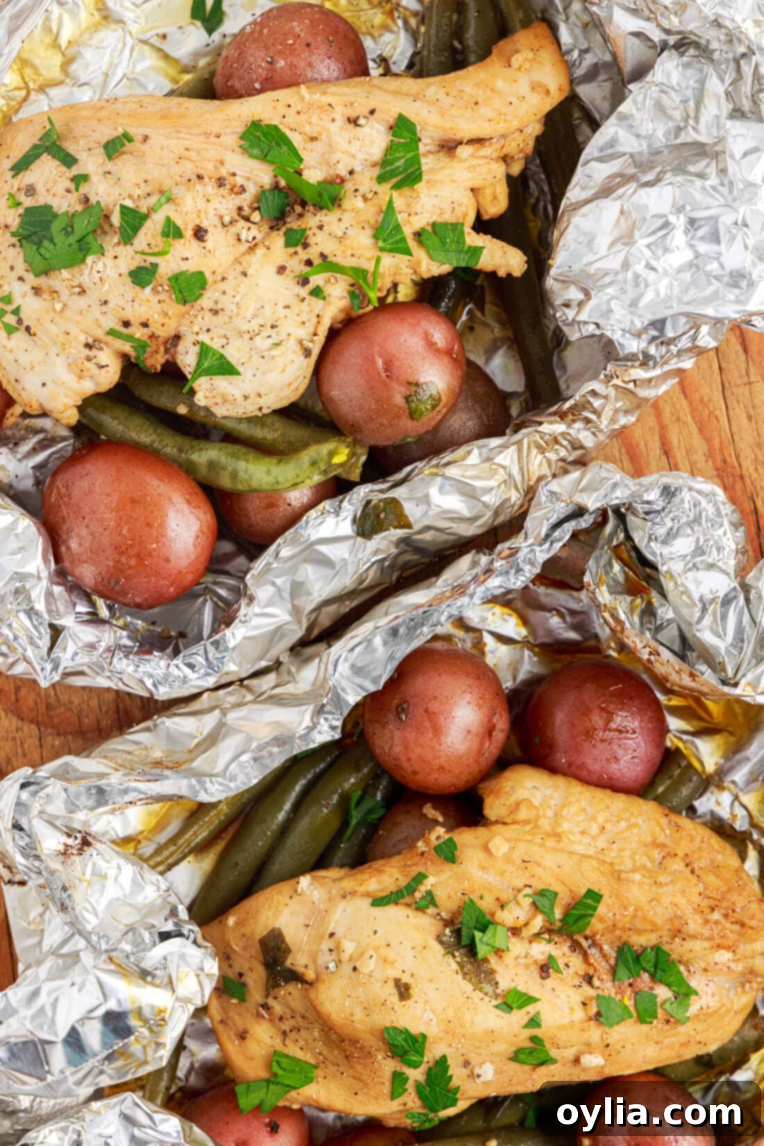 Tin Foil Dinners 2 Campfire Foil Packets with chicken and potatoes
