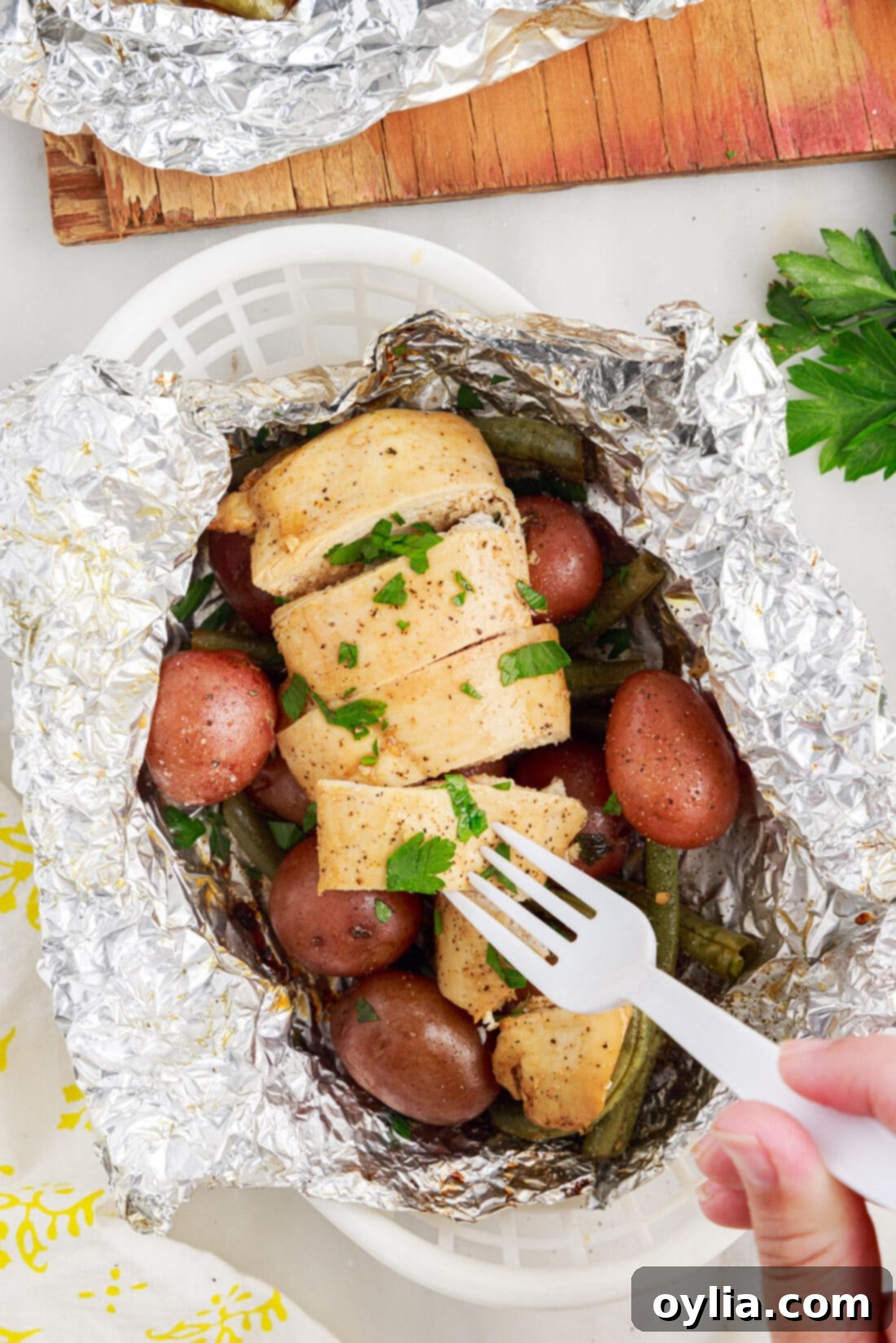 Tin Foil Dinners 14 Campfire Foil Packet in a basket