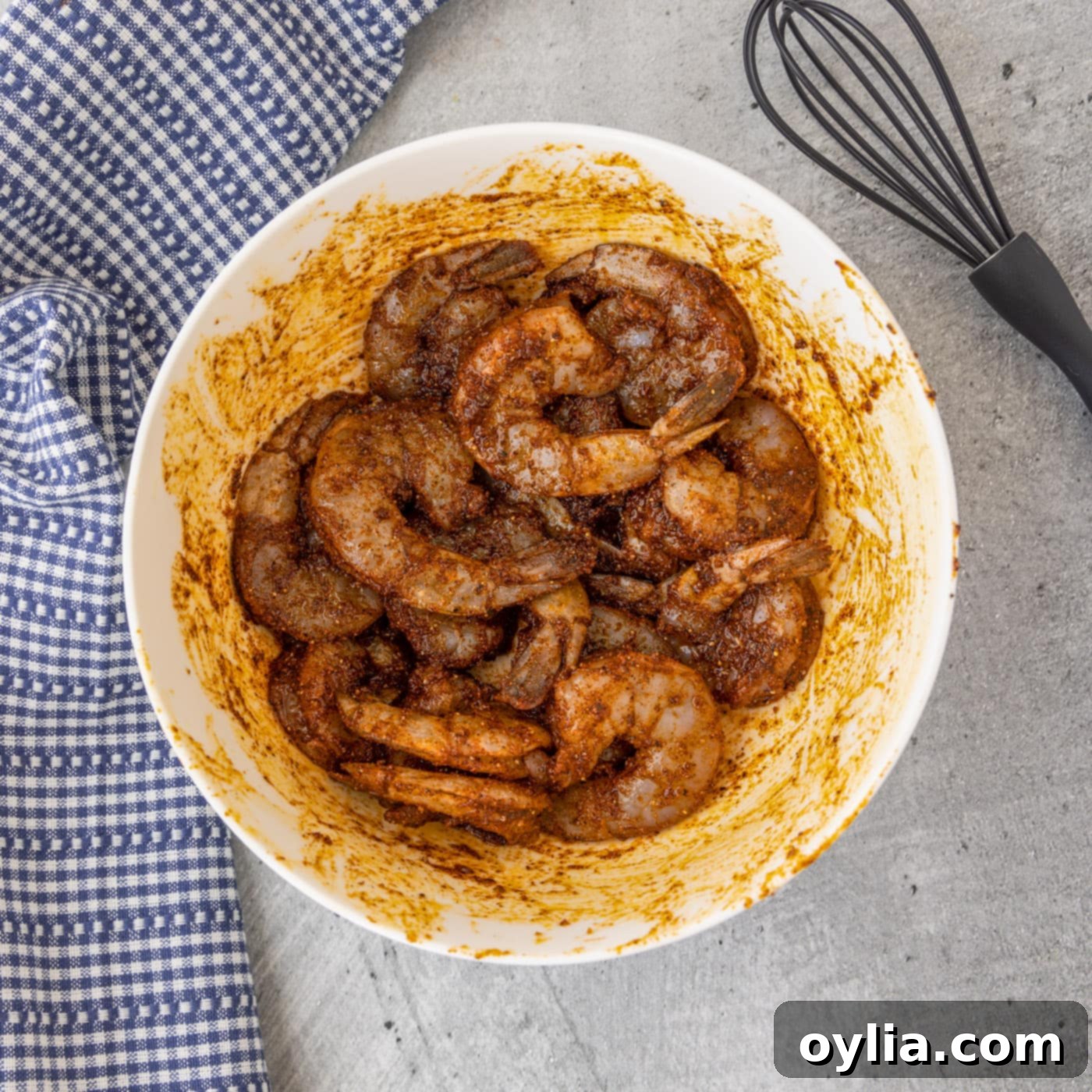blackened shrimp in a bowl