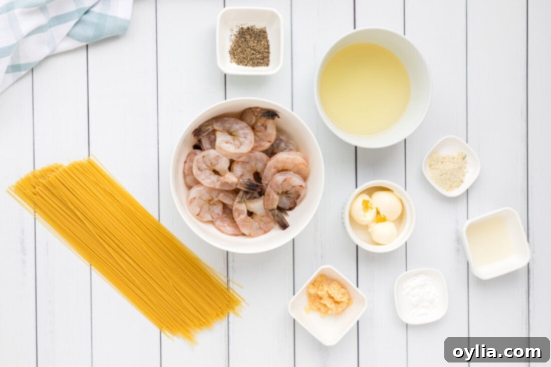 ingredients to make Shrimp Scampi Pasta