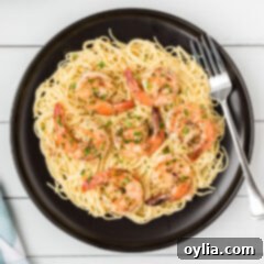plate of Shrimp Scampi Pasta