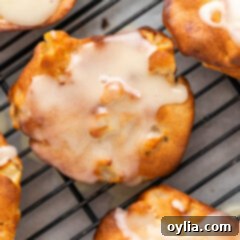 Air Fryer Apple Fritters on rack