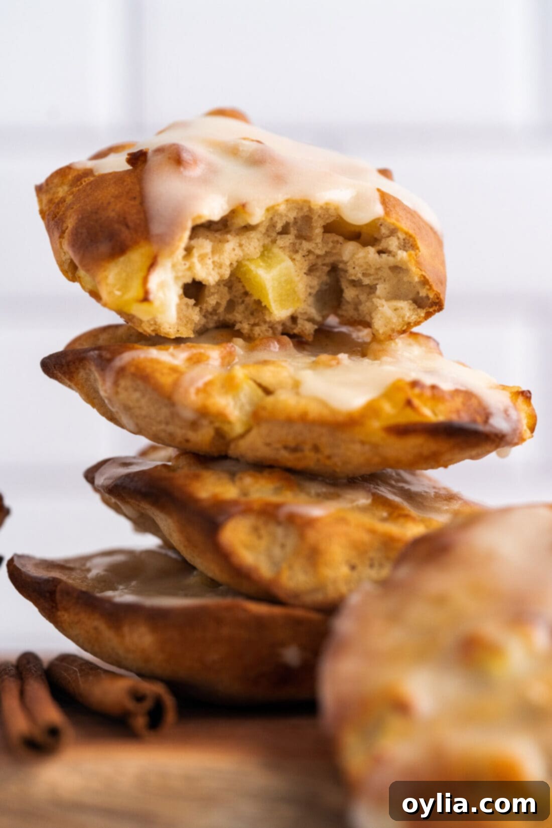 stack of Air Fryer Apple Fritters