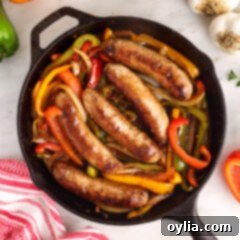 Rustic Sausage and Pepper Skillet 13 skillet of Sausage and Peppers