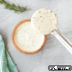 Creamy Rosemary Sauce 7 Rosemary Cream Sauce in a bowl