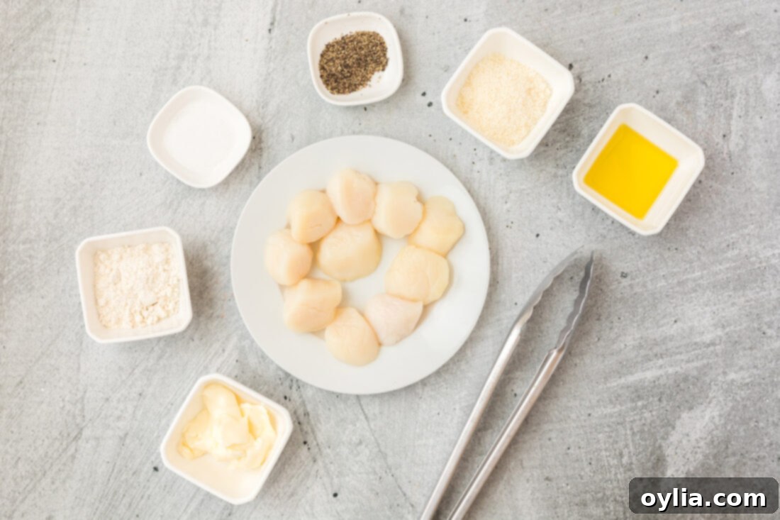 ingredients for Pan Seared Scallops