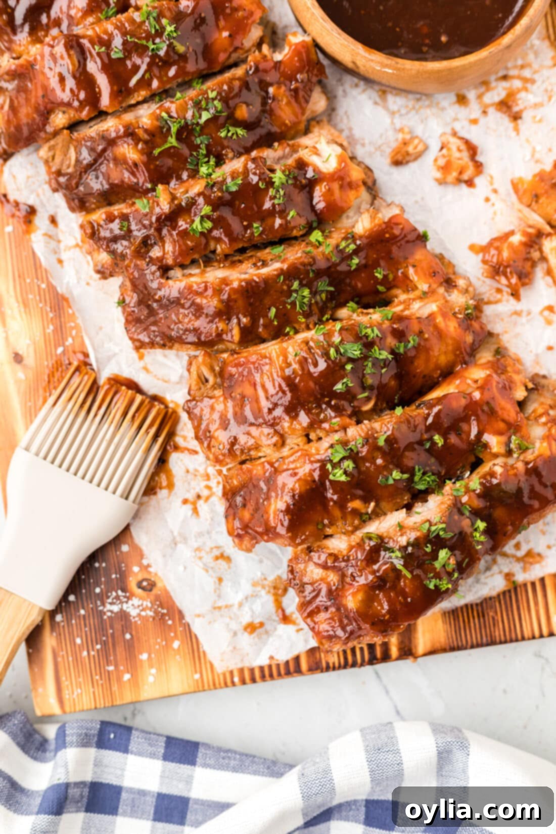 Instant Pot Ribs on cutting board