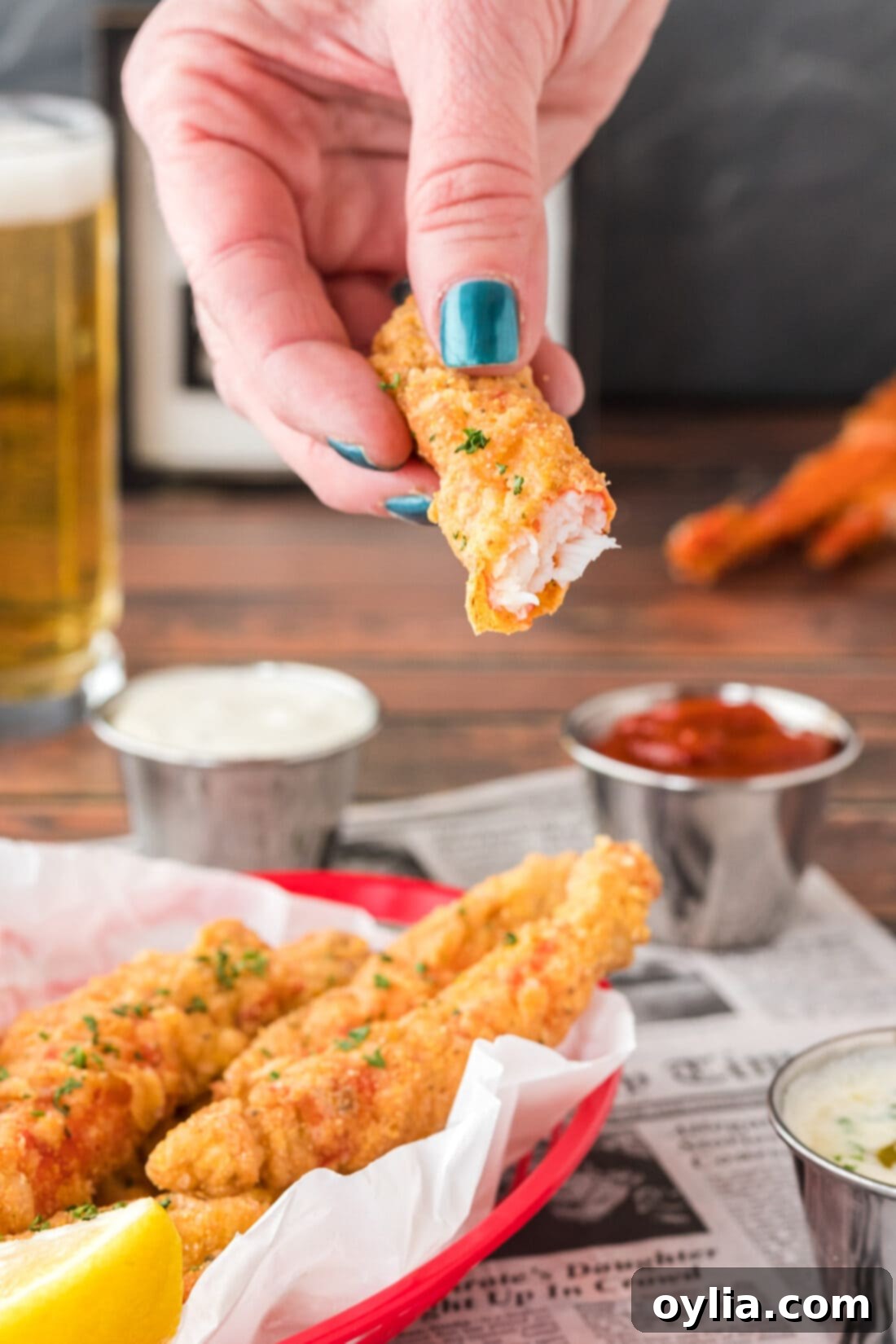 Fried Crab Leg with a bite out