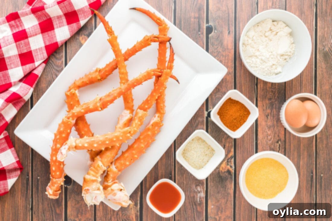 ingredients for Fried Crab Legs