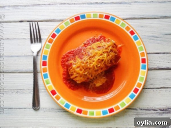 An overhead photo of a Taco Bell enchirito copycat resting on a plate.