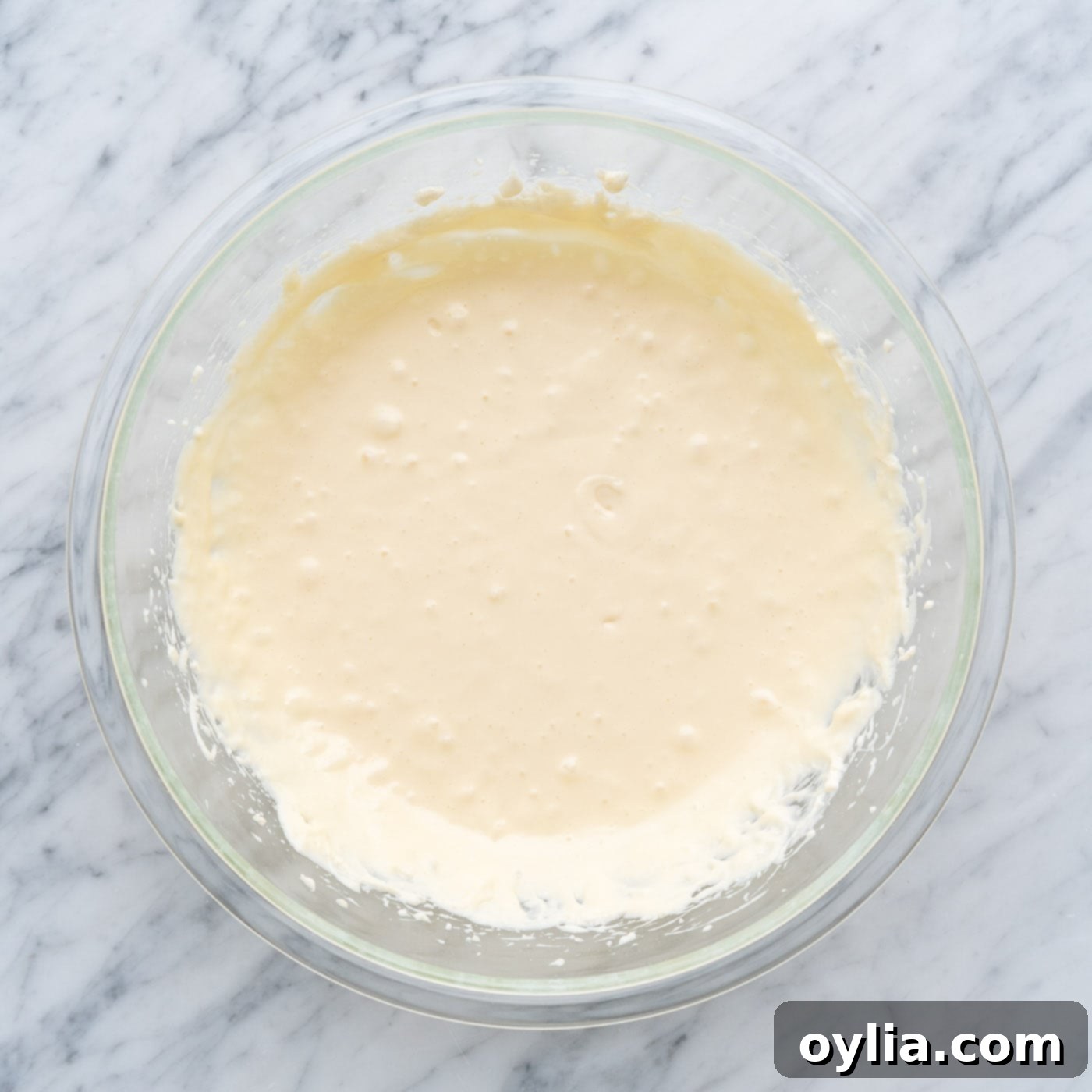 cheesecake mixture in a bowl