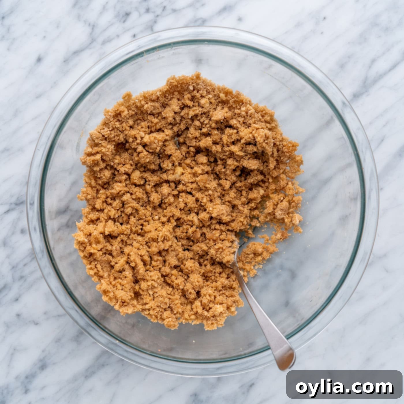 streusel topping mixed in a bowl