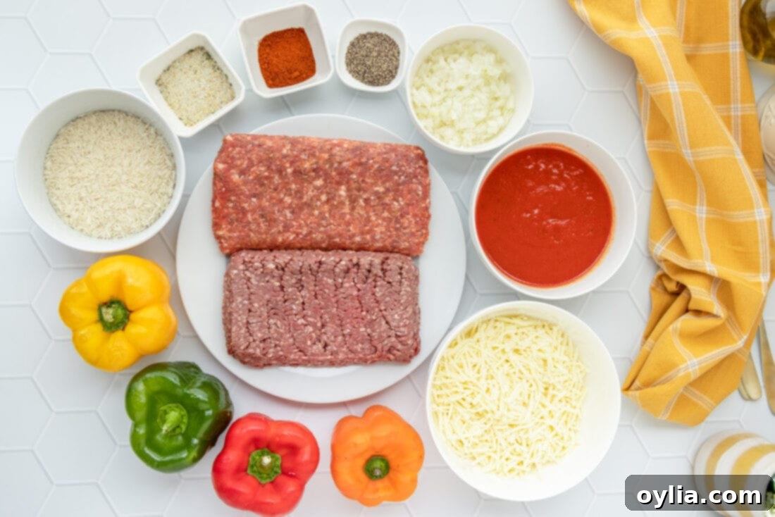 ingredients for Stuffed Peppers