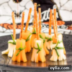Cheese and Pretzel Broomsticks