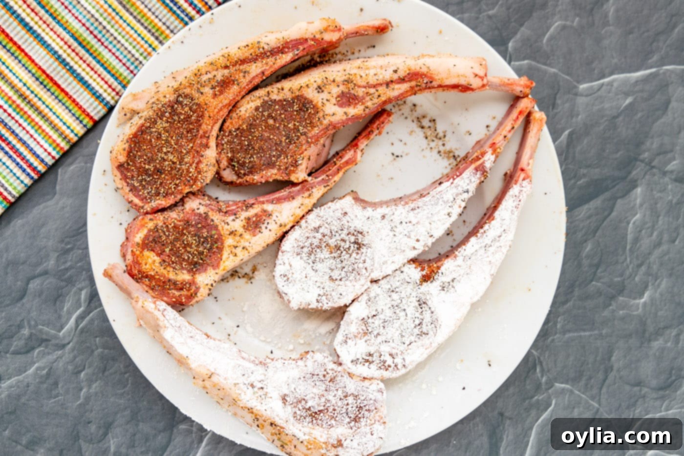 covering lamb chops in flour