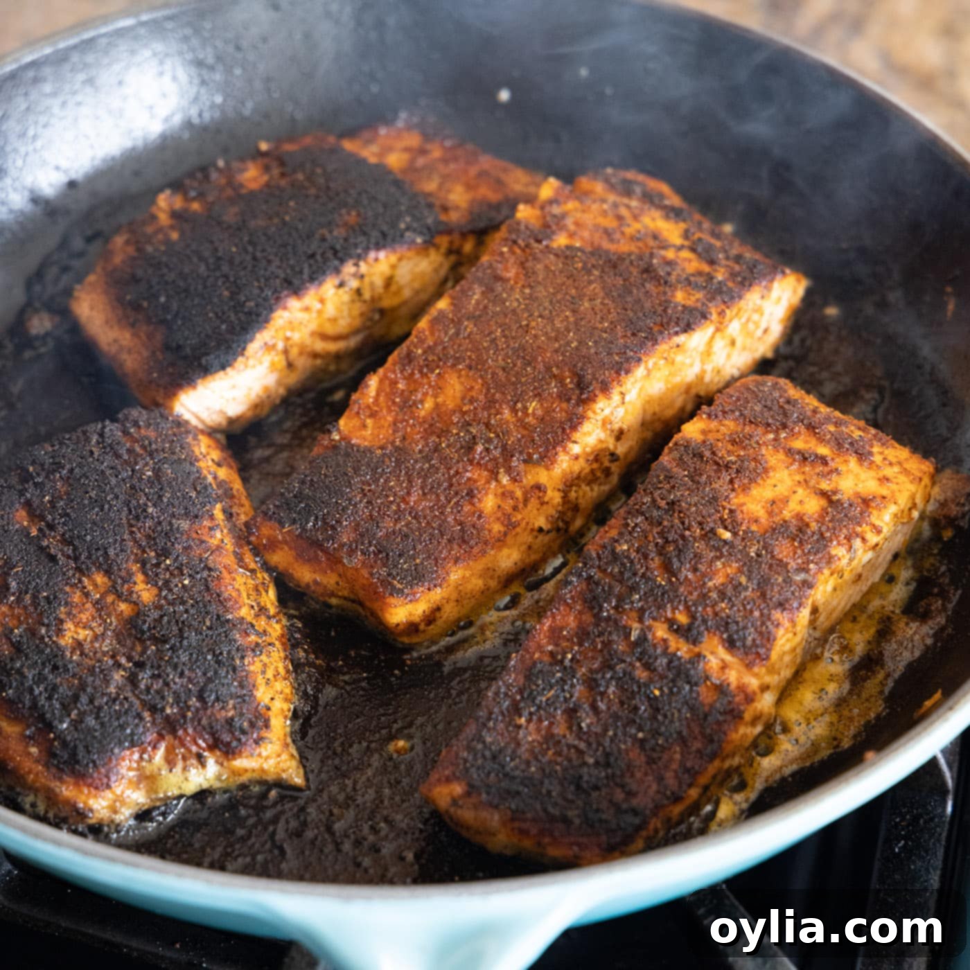 pan seared blackened salmon