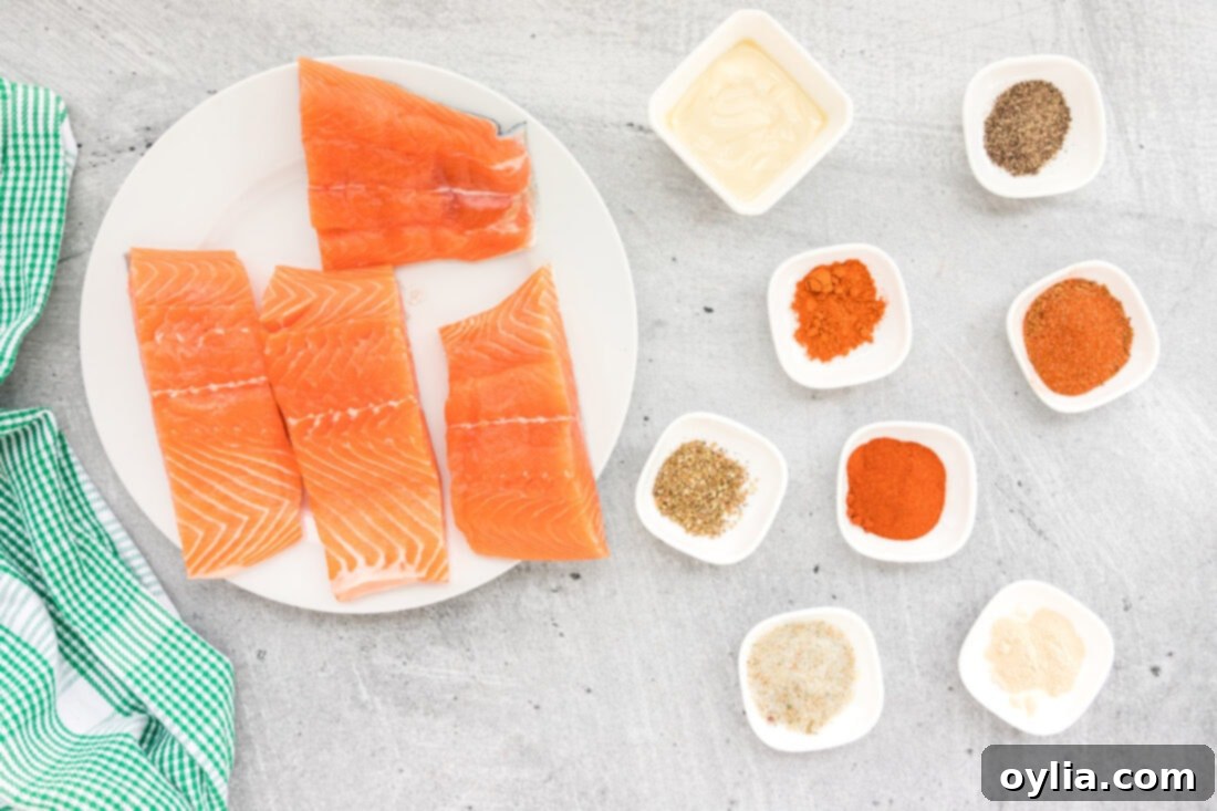ingredients for Blackened Salmon