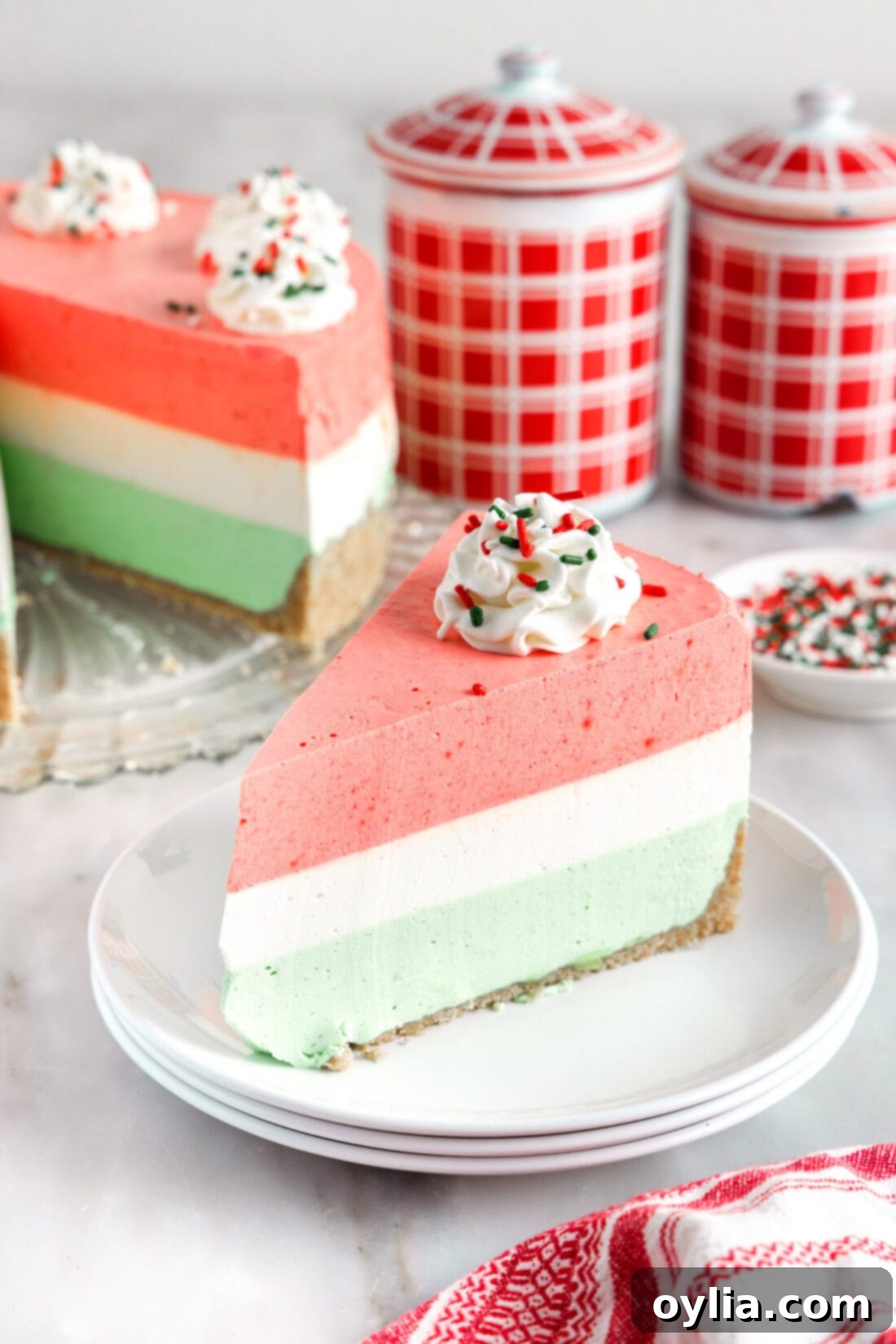 slice of Layered Jello Pie
