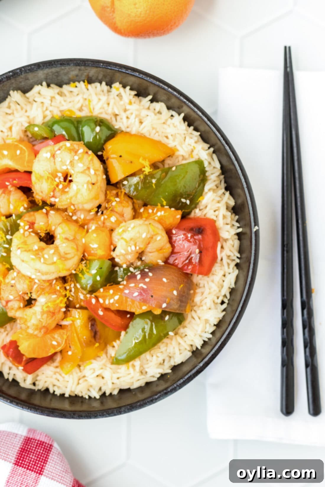 plate of Citrus Pepper Shrimp