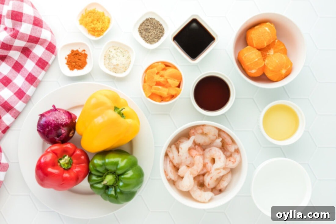 ingredients for Citrus Pepper Shrimp