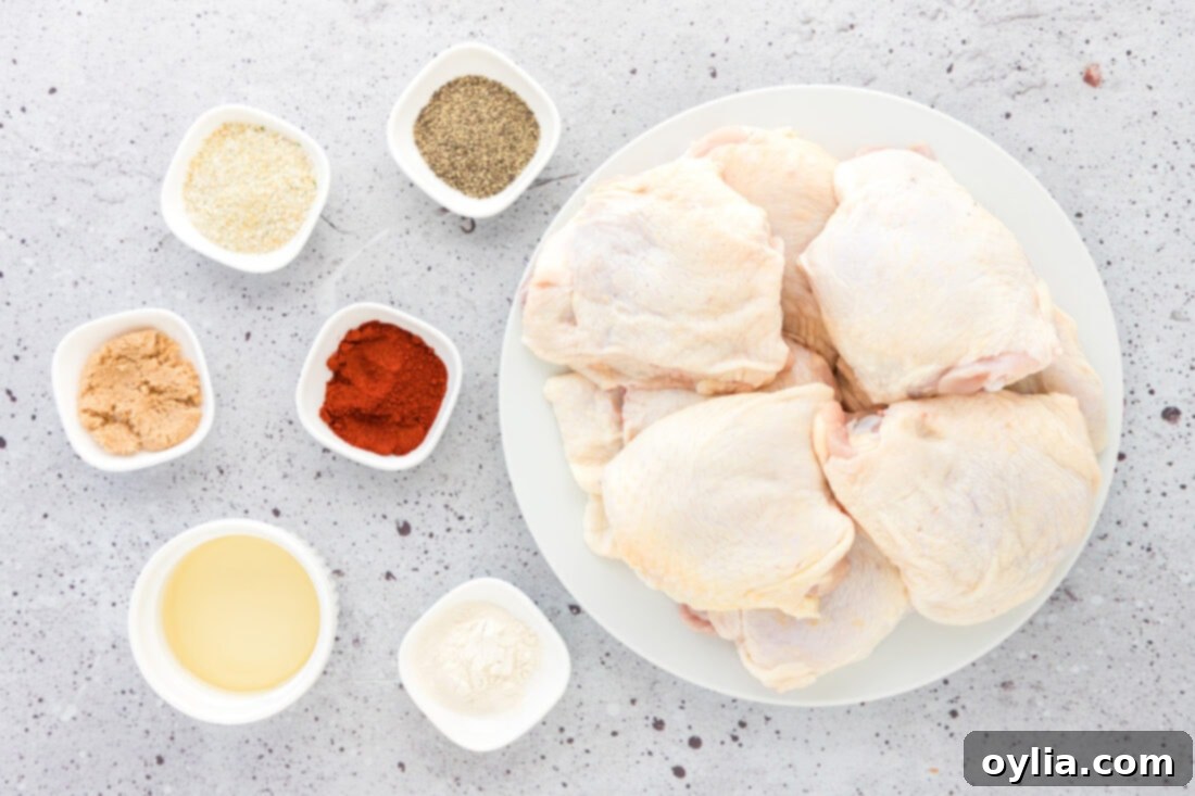 Crispy Baked Chicken Thighs 4 ingredients for Baked Chicken Thighs