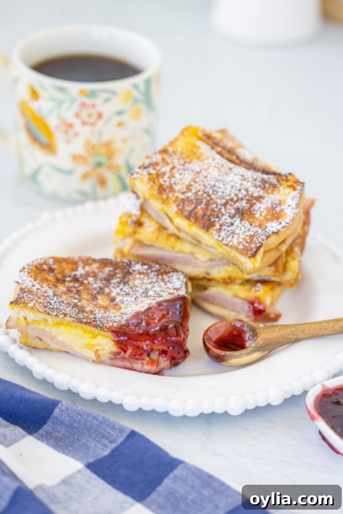 Monte Cristo Sandwich with jam
