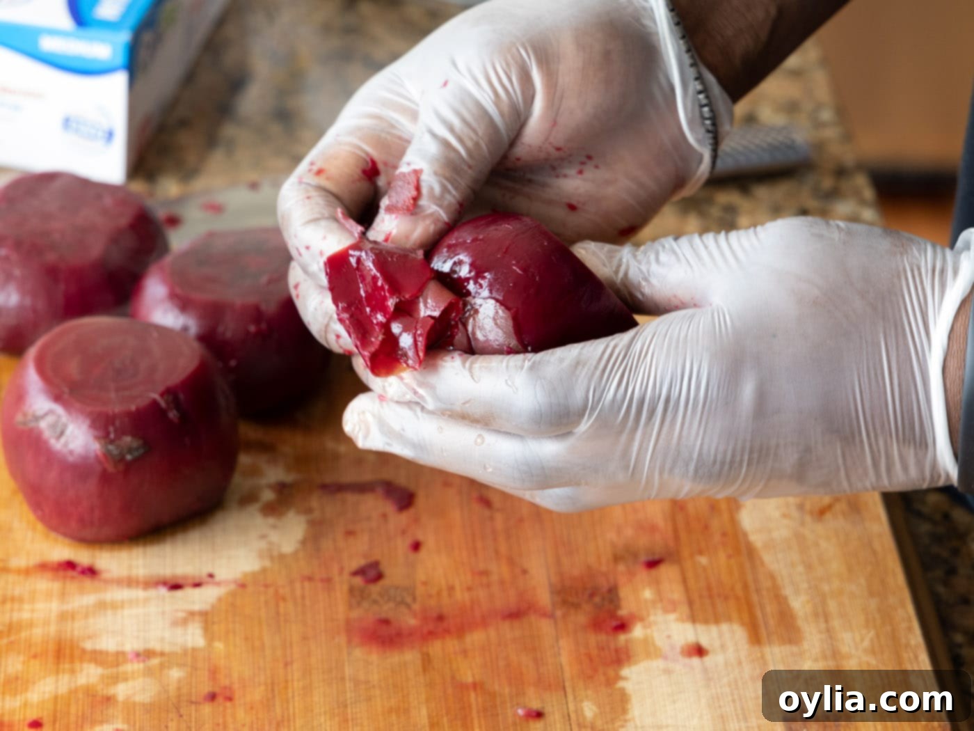 removing skin from boiled beets