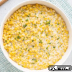 Velvety Creamed Corn 11 Creamed Corn in a bowl