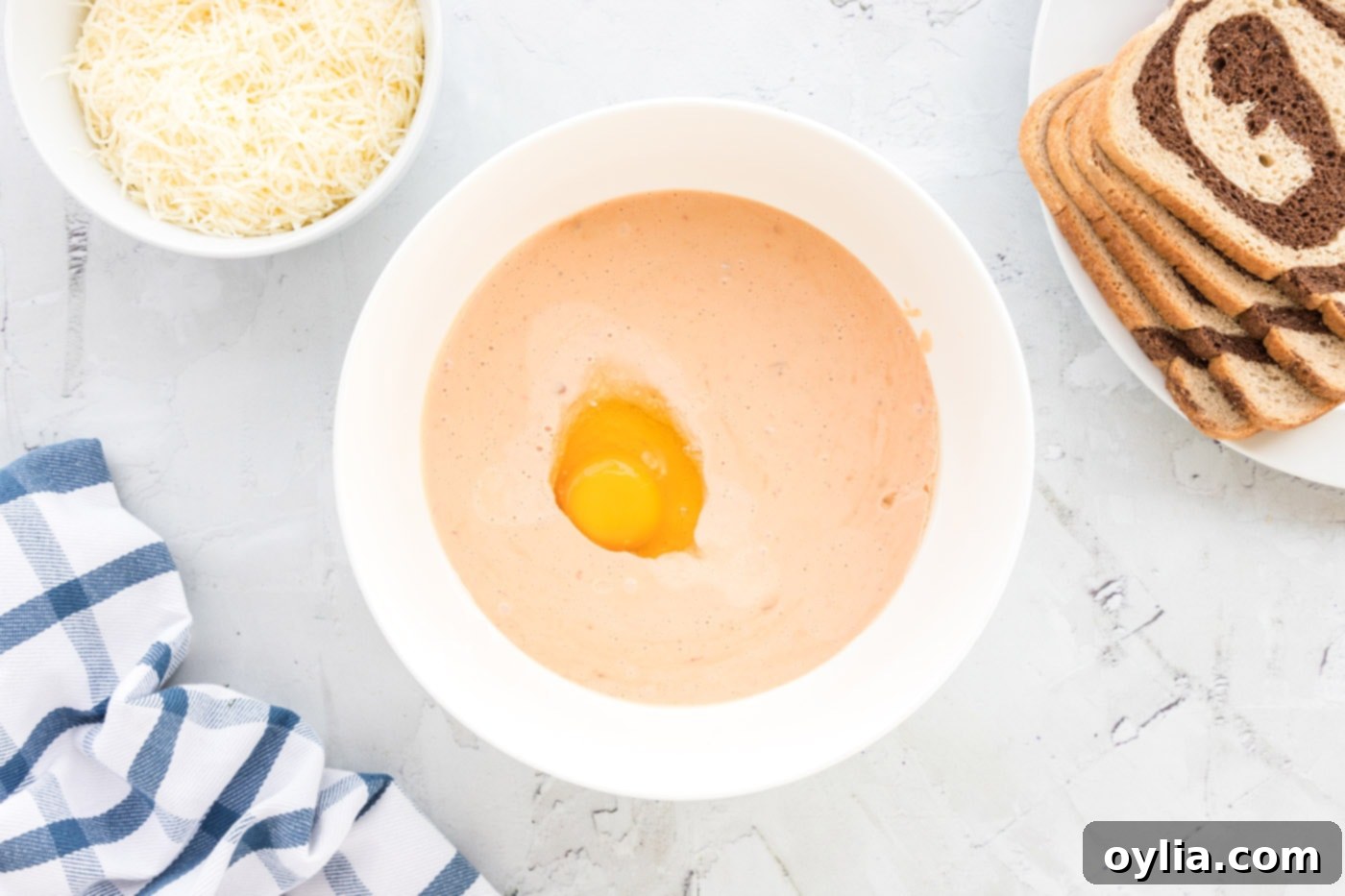 thousand island dressing with egg in a bowl