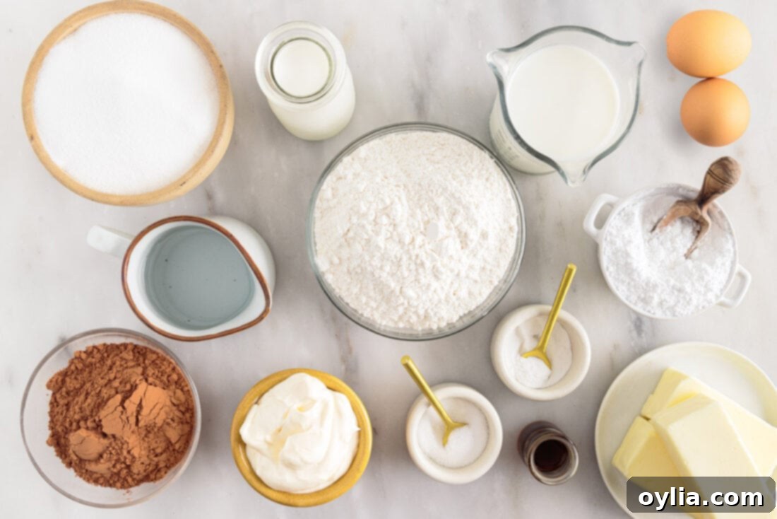 Moist Mayonnaise Cake 4 A selection of fresh ingredients laid out for Mayonnaise Cake preparation