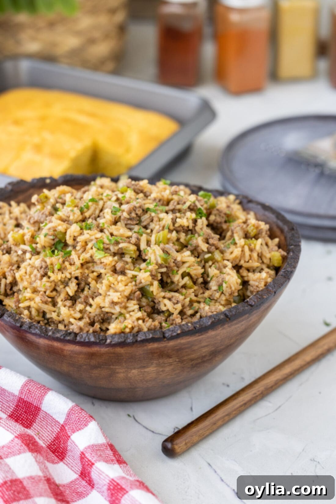 Savory Louisiana Rice 11 bowl of Dirty Rice