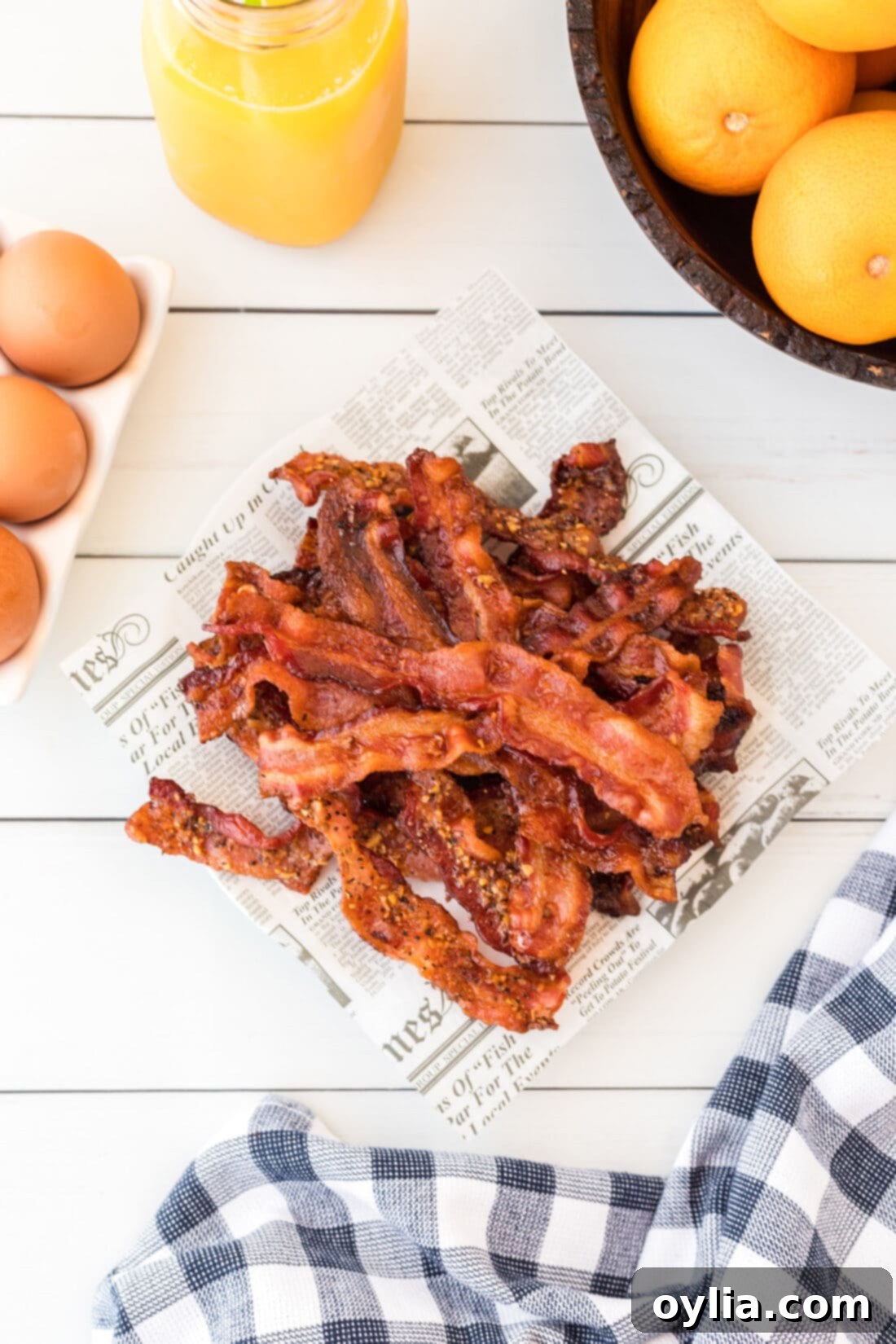 Crispy Oven Bacon Every Time 3 plate of bacon cooked in the oven