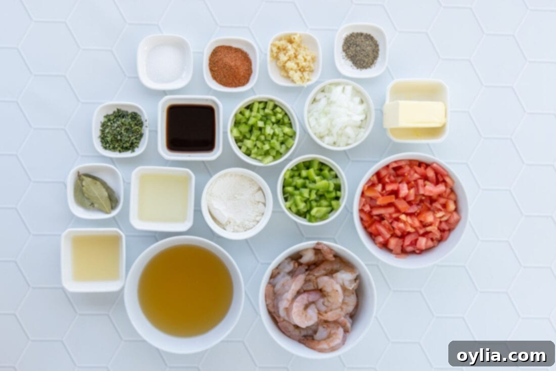 Louisiana Shrimp Comfort 4 ingredients for Shrimp Etoufee