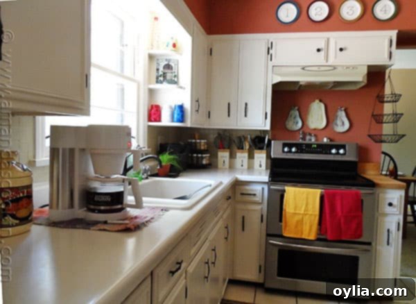 A clean, modern kitchen with a double oven range