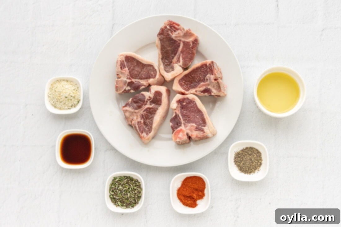ingredients for Air Fryer Lamb Chops