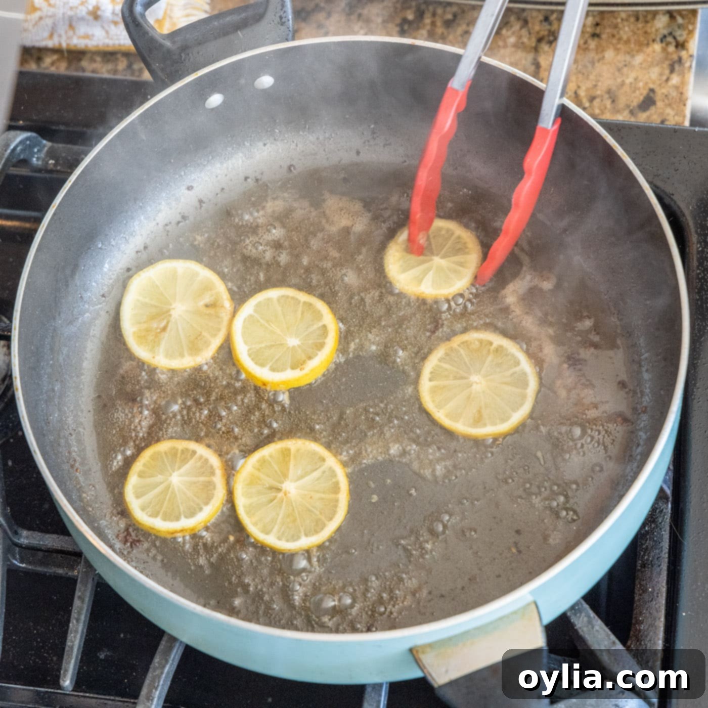 lemons in chicken drippings