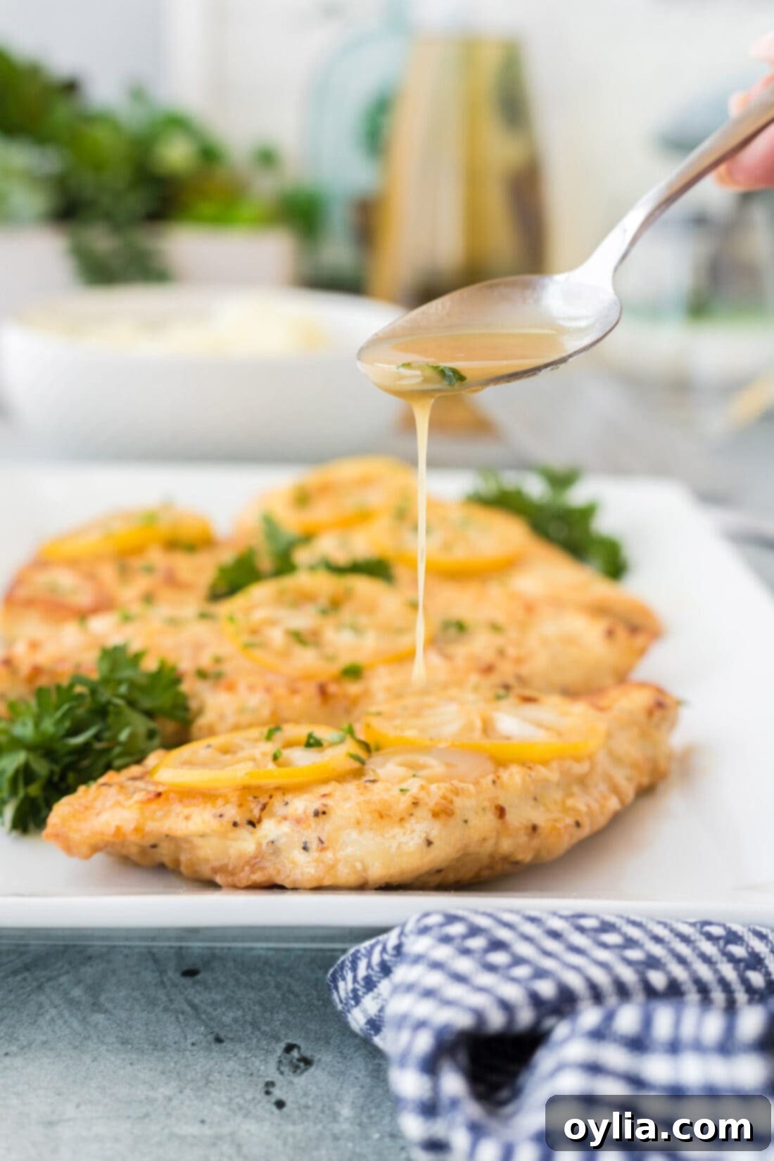drizzling sauce of Chicken Francese