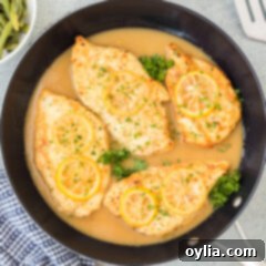 Chicken Francese in a skillet
