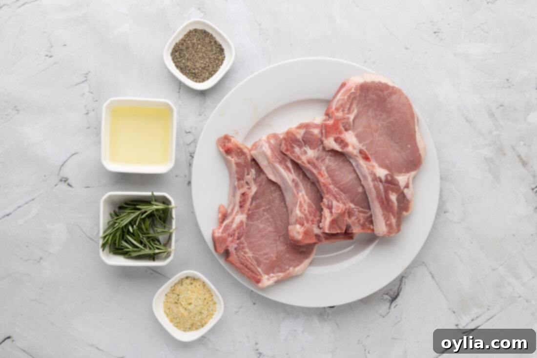 ingredients for Sous Vide Pork Chops